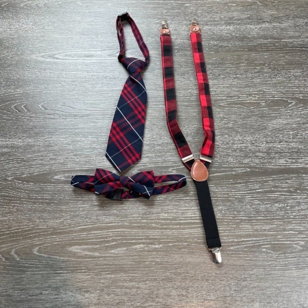 toddler Suspenders with Matching neck ties